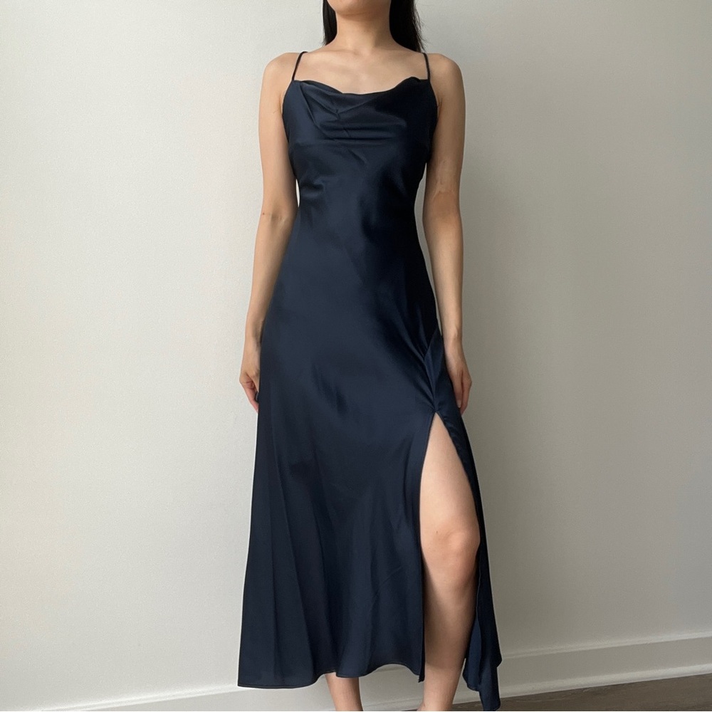 Astr The Label Gaia Midi Dress Midnight Size XS